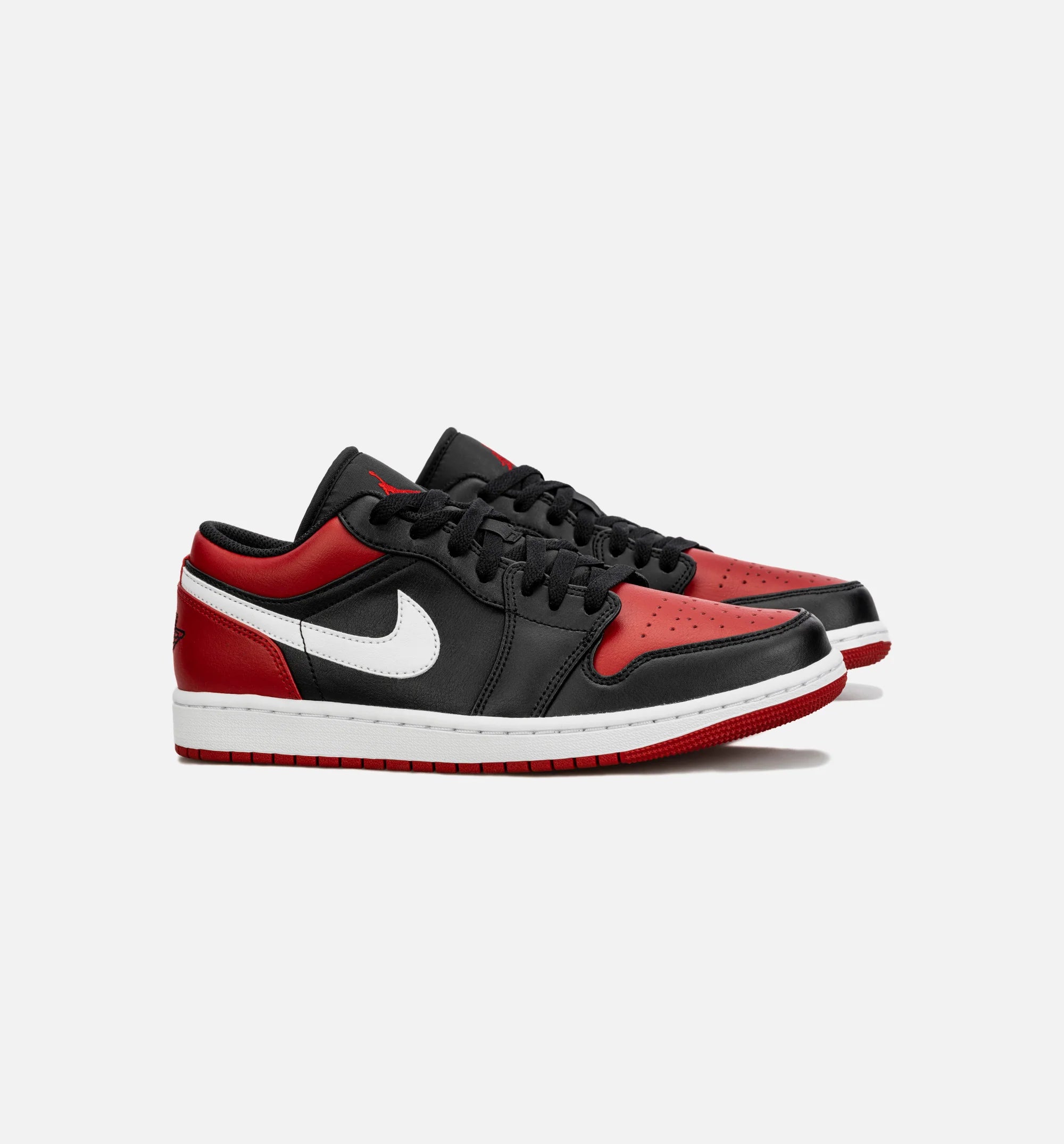 Air Jordan 1 Retro Low Bred Toe Mens Lifestyle Shoe Black Red