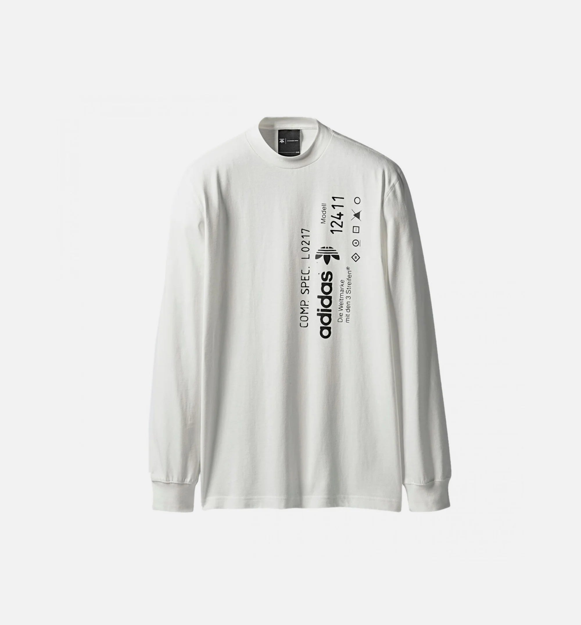 Alexander Wang X adidas Collection AW Graphic Long Sleeve Mens Shirt White White