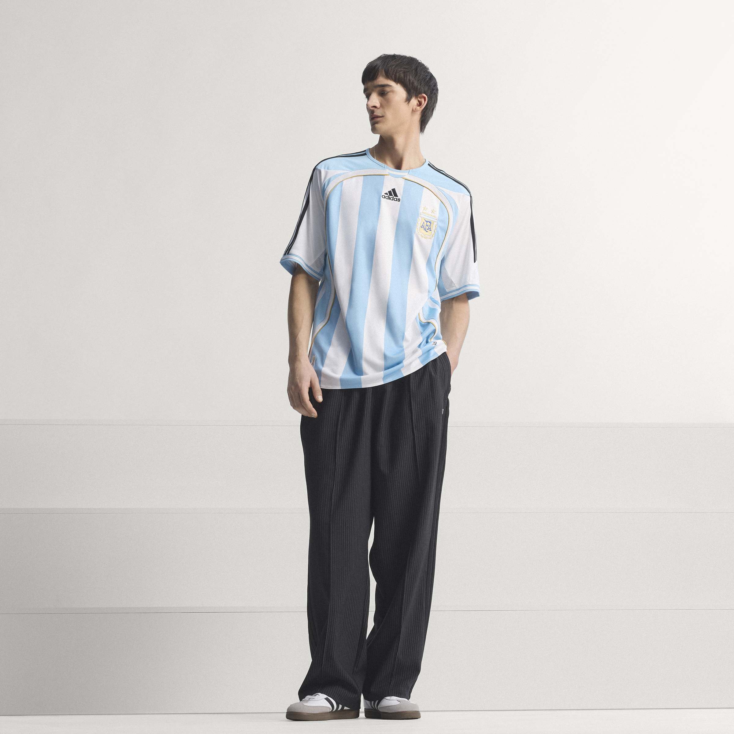 adidas Argentina Home Mens Soccer Jersey 2006 White Blue