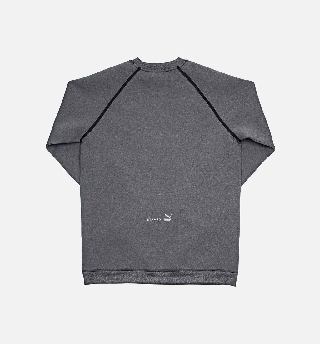 Puma X Stampd Mesh Long Sleeve Mens Crew Grey