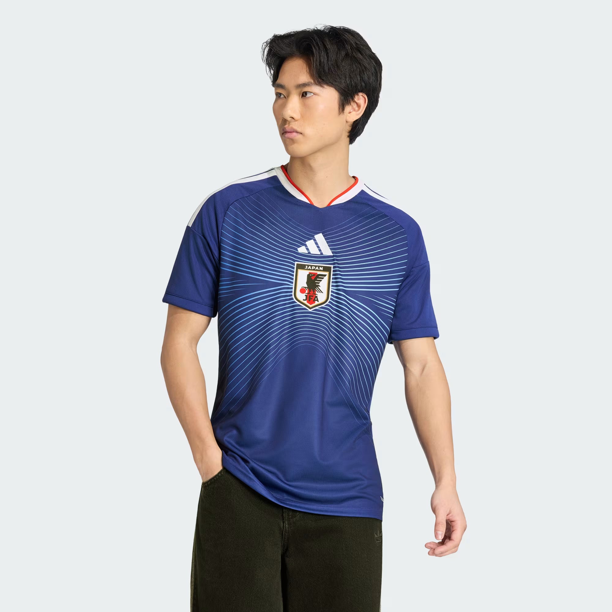 adidas Japan Home Mens Soccer Jersey 26 Japan Blue Ash Blue