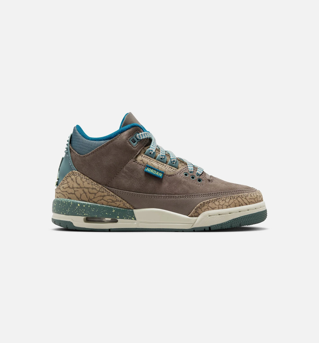 Air Jordan 3 Retro Olive Grey Grade School Lifestyle Shoe Olive Grey Green Abyss Khaki Sea Glass