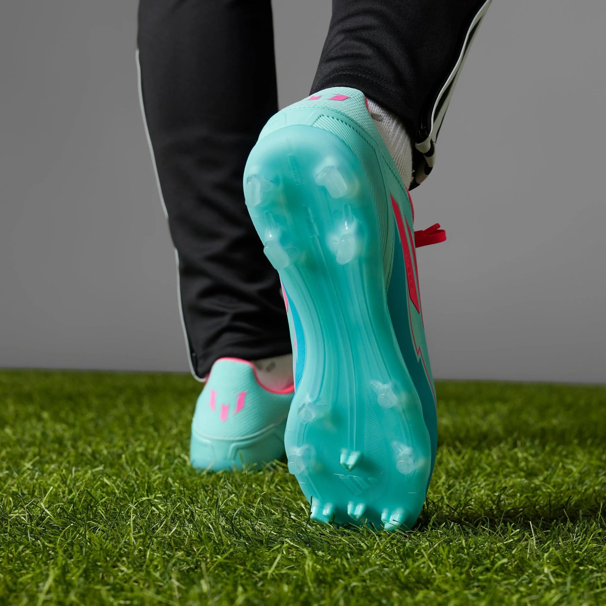 adidas F50 League Messi Firm Multi Ground Soccer Cleats Flash Aqua Lucid Pink Lucid Cyan