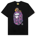 Color Camo Milo on Big Ape Tee Black Purple