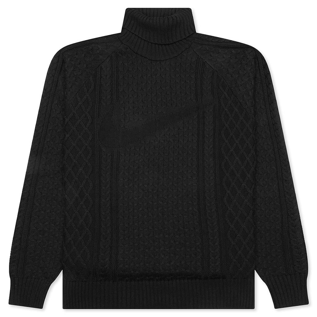 Nike Life Cable Knit Turtleneck Sweater Black