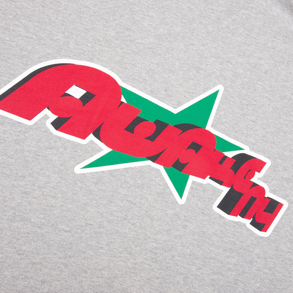 Star A Zip Up Hoodie Heather Grey