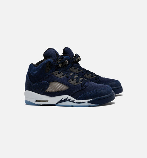 Air Jordan 5 Retro Midnight Navy Grade School Lifestyle Shoe Midnight Navy Black Football Grey
