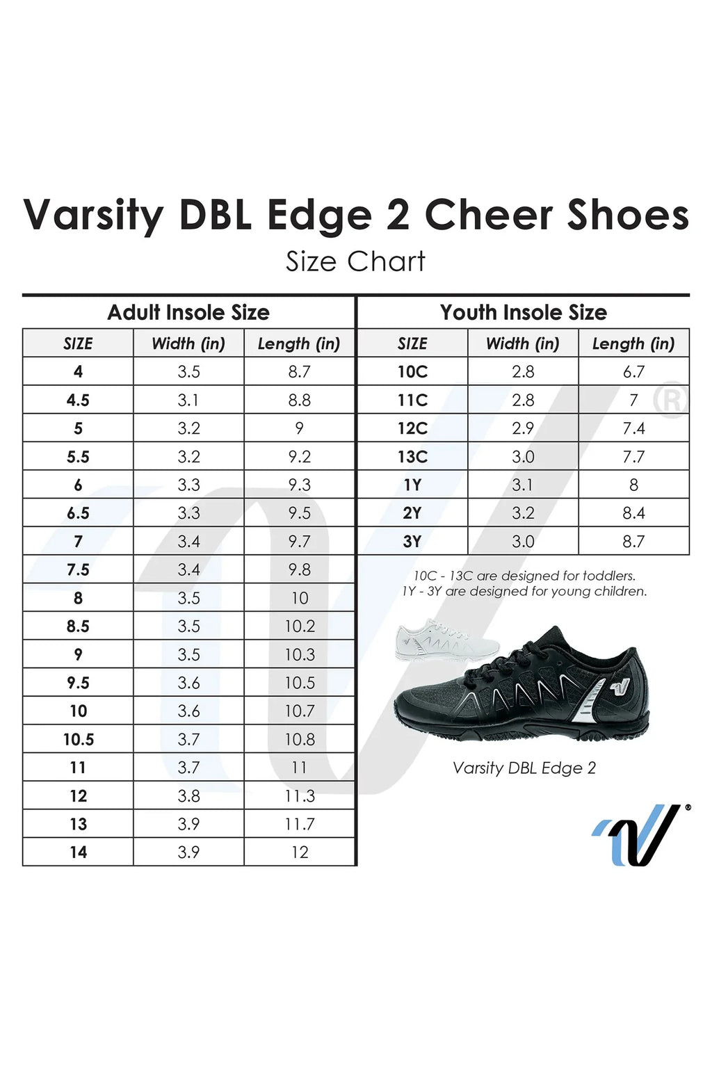 Varsity DBL EDGE 2 White Cheer Shoes