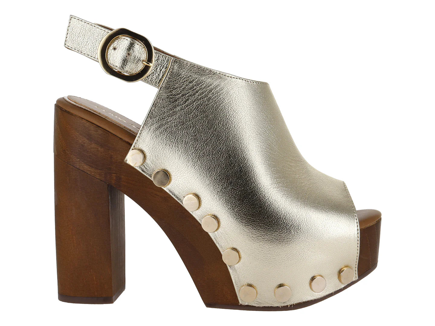 Sandalias de Tacón Edimag Color Oro para Mujer