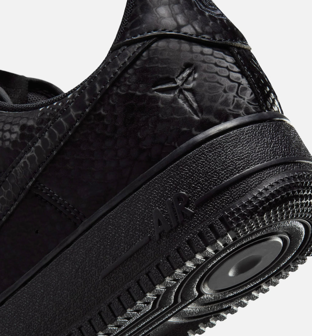Kobe Air Force 1 Low Triple Black Mens Lifestyle Shoe Black Black