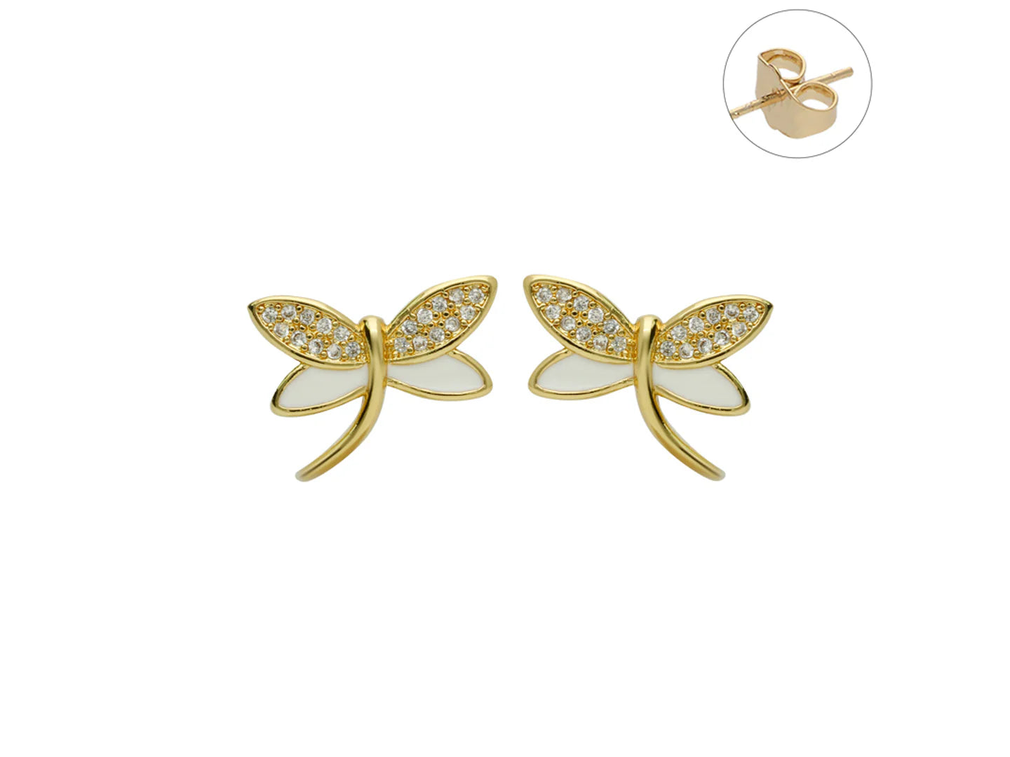Aretes ROZE Libélula Dorado para Mujer