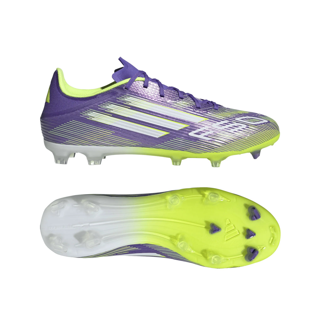 adidas F50 League Firm Multi Ground Soccer Cleats Purple White Lemon