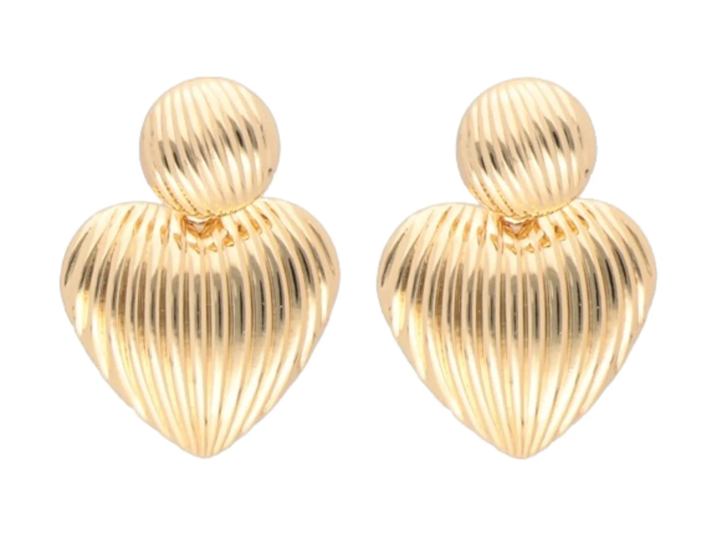 Aretes Roze Corazón Dorado para Mujer