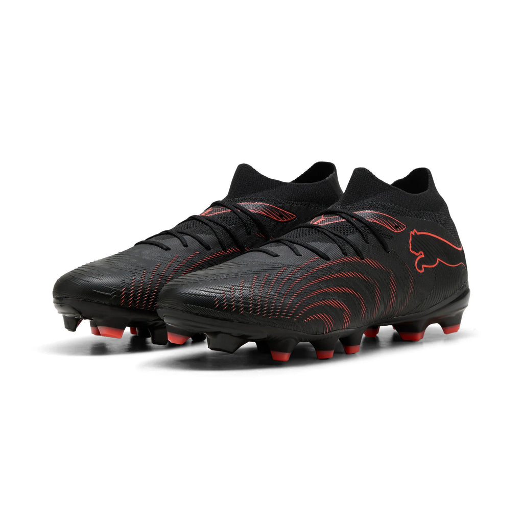 PUMA Future 9 Match FG AG Firm Ground Artificial Ground Mens Soccer Cleats Black Red Gray