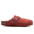Womens Narrow Boston Suede Sienna Red