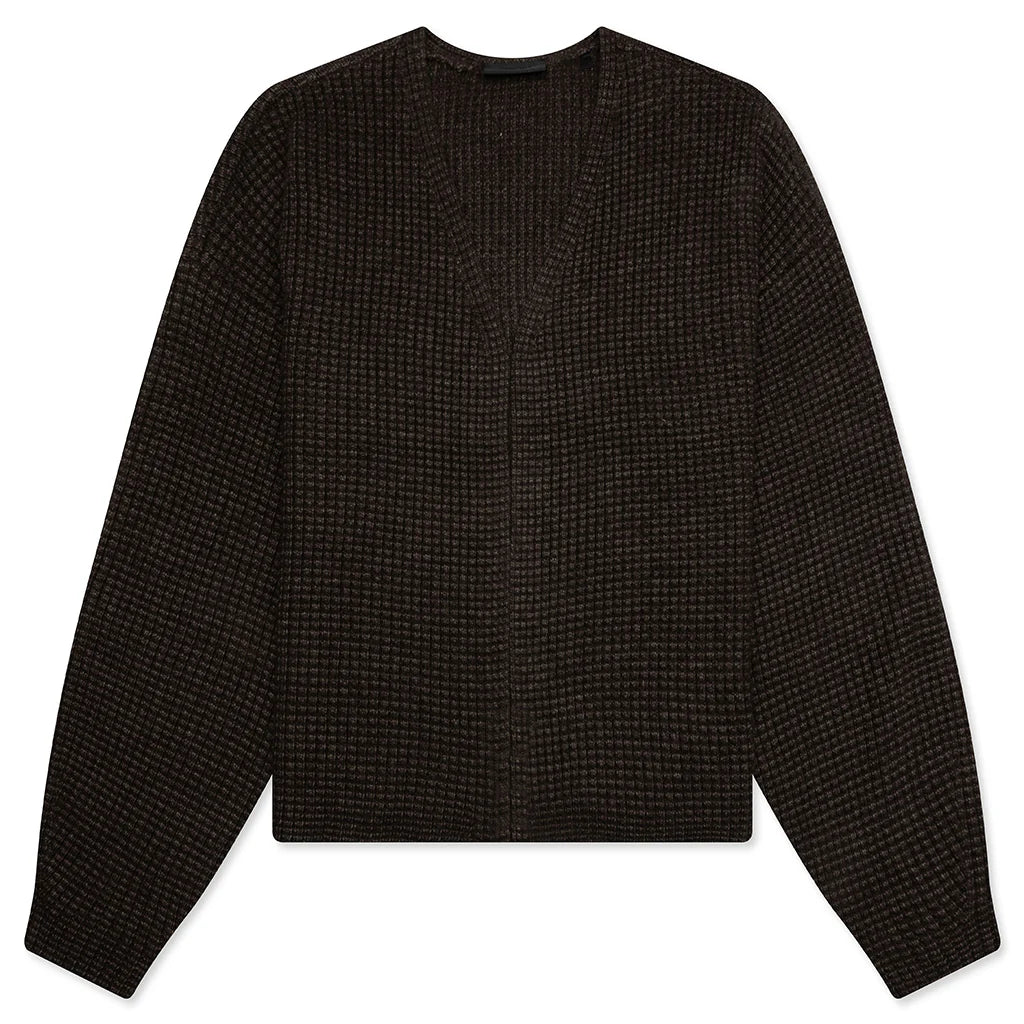 Heavy Waffle Cardigan Brown
