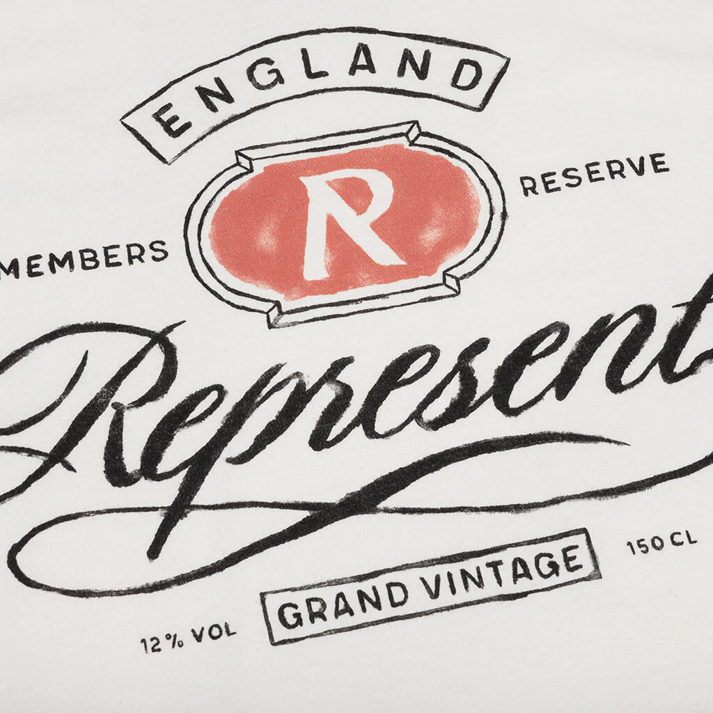 Grand Vintage Hand Drawn T Shirt Aged White