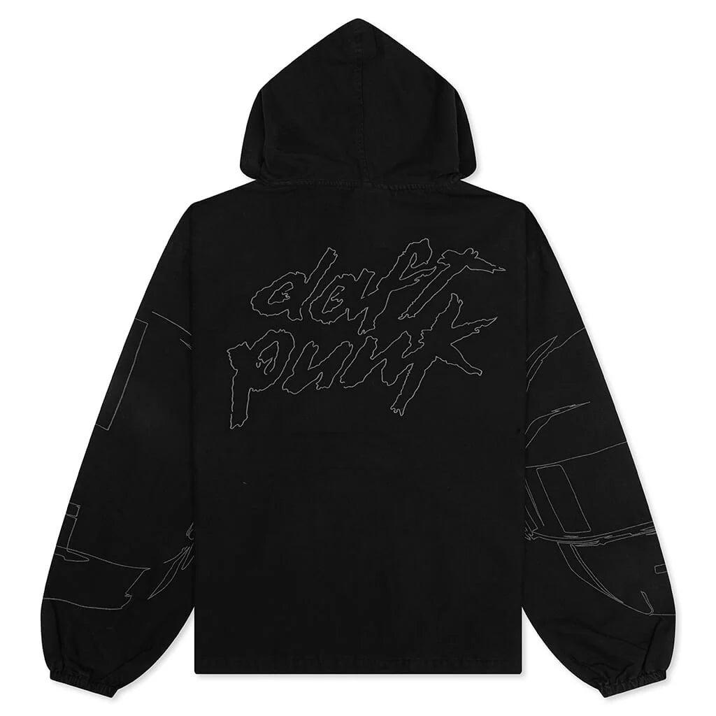 Digital Zip Poncho Hoodie Black
