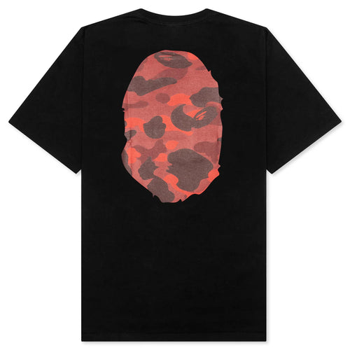 Color Camo Big Ape Head Tee Black Red