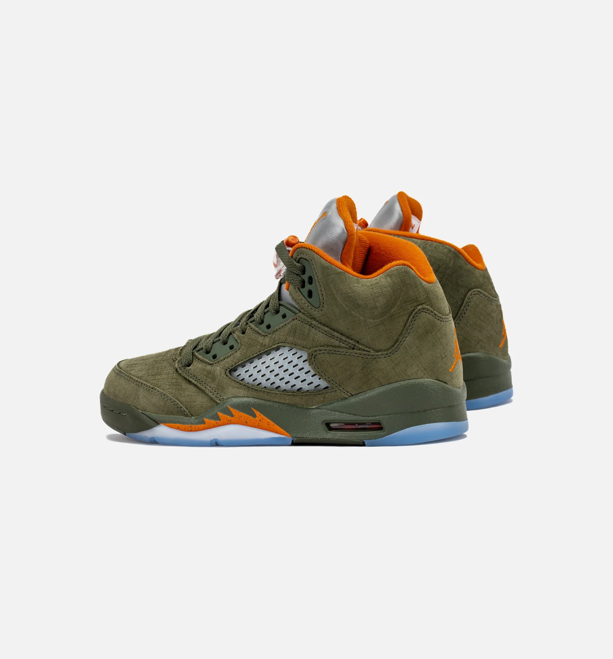 Air Jordan 5 Retro Grade School Lifestyle Shoe Army Olive Solar Orange