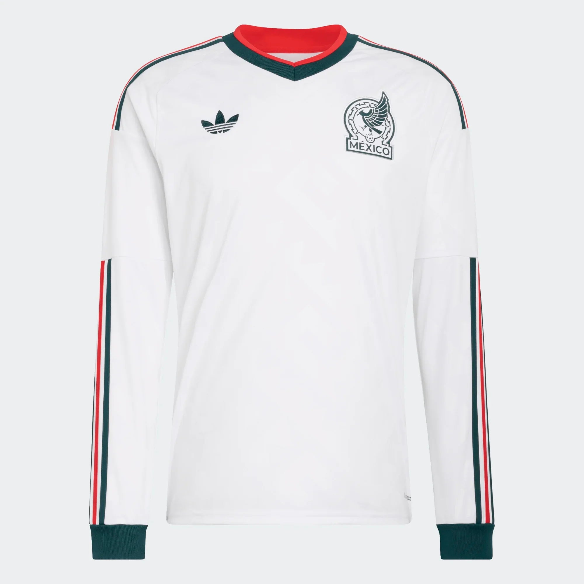 adidas Mexico Away Long Sleeve Mens Soccer Jersey 2026 White