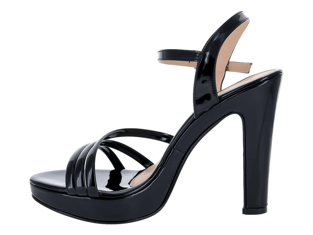 Sandalias Roze de Charol Negro para Mujer