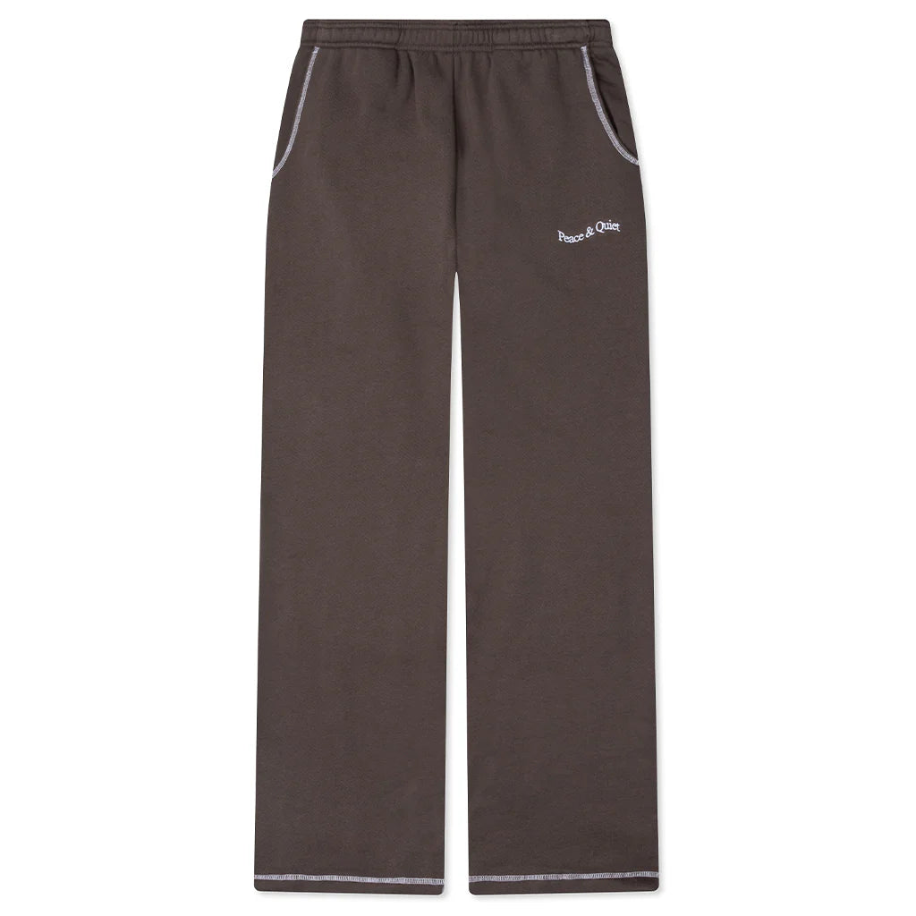 Wordmark Reverse Stitched Sweatpants Brown