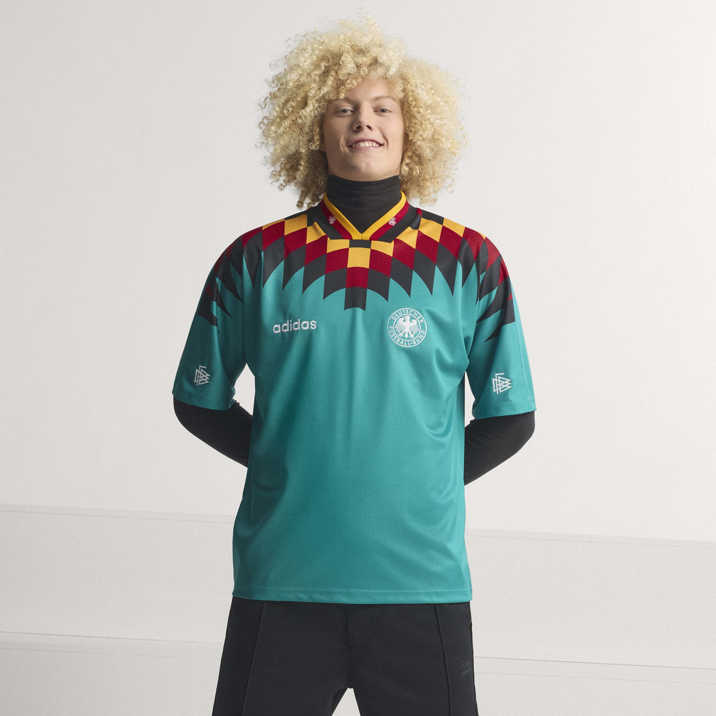 adidas Germany Away 1994 Mens Soccer Jersey Green Black Red