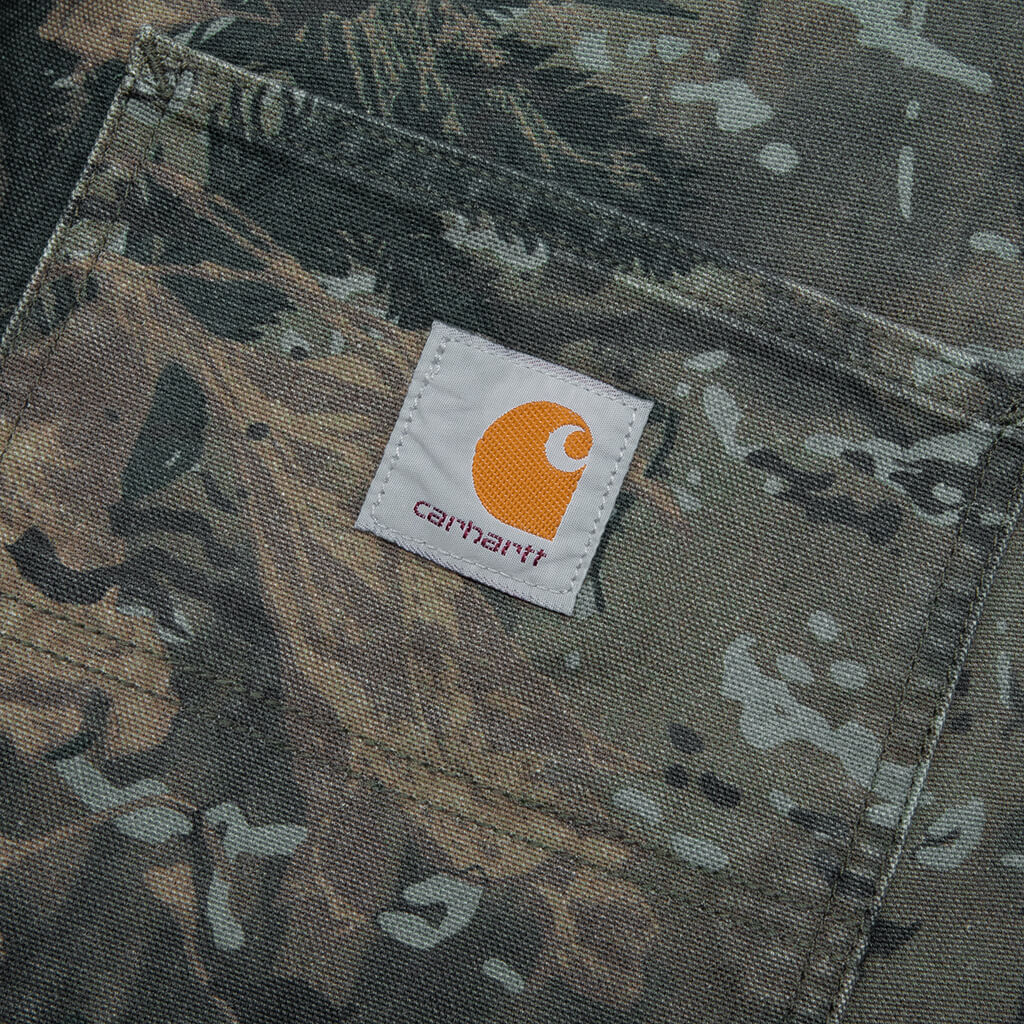 Single Knee Pant Green Camo Combi Stone Washed