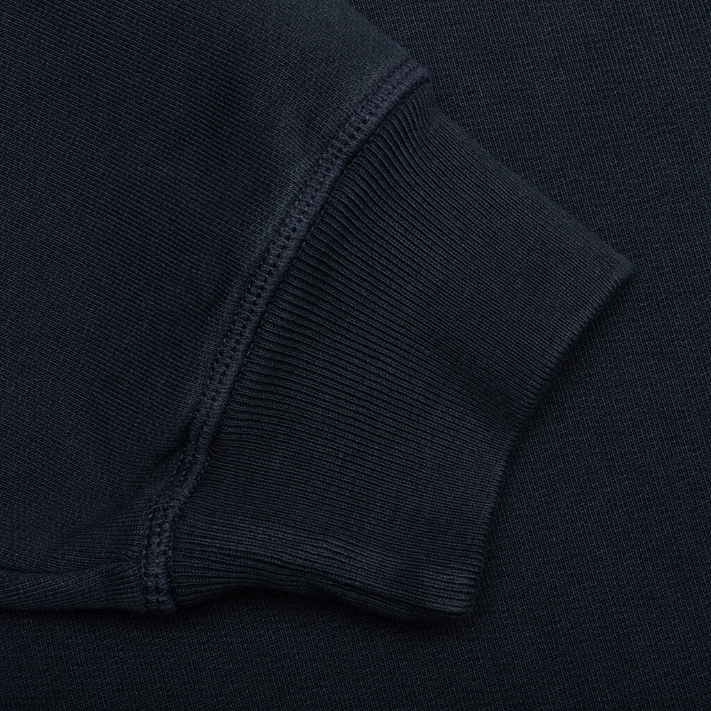 Water Wave Logo Crew Neck Sweatshirt Navy Blue
