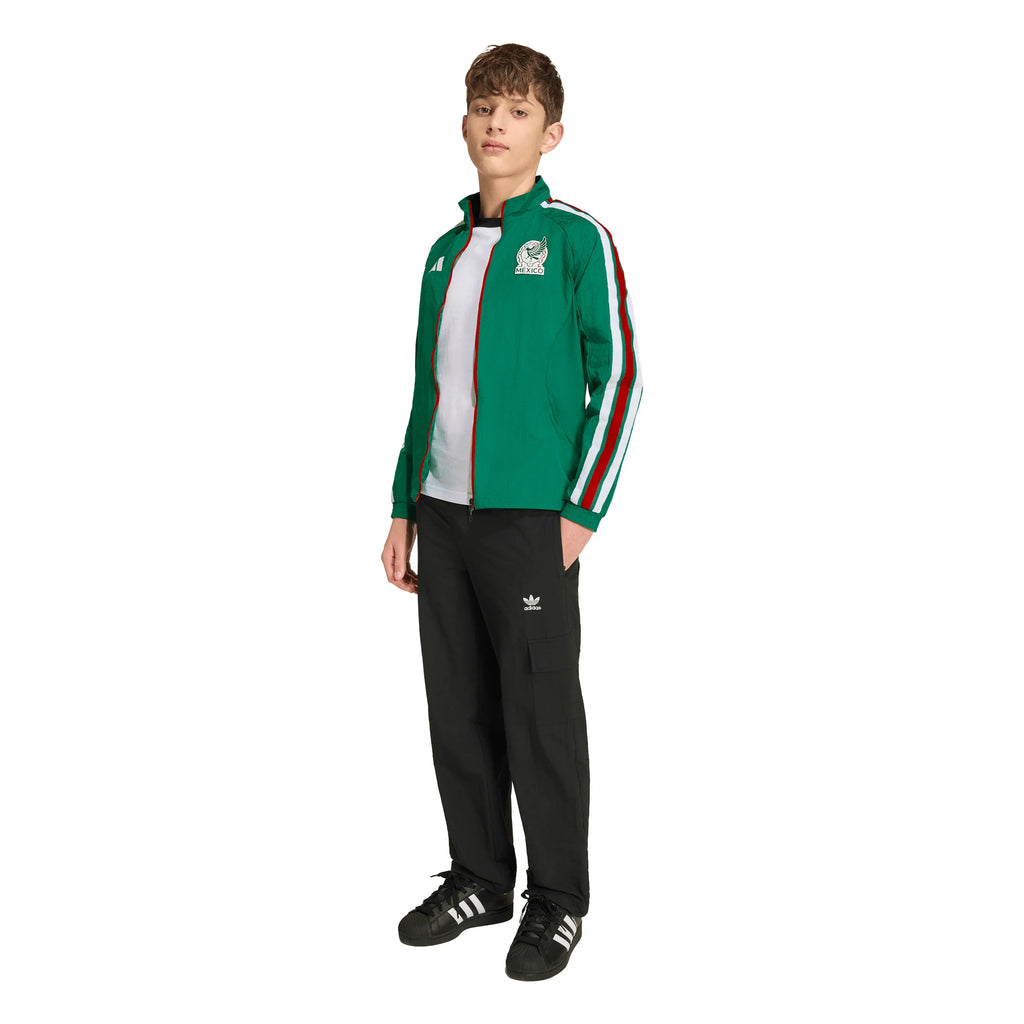 adidas Mexico Home Anthem Youth Soccer Jacket Green White