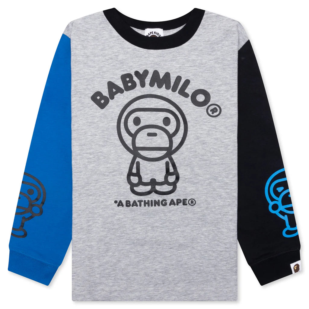 Kids Multi Baby Milo L S Tee Gray