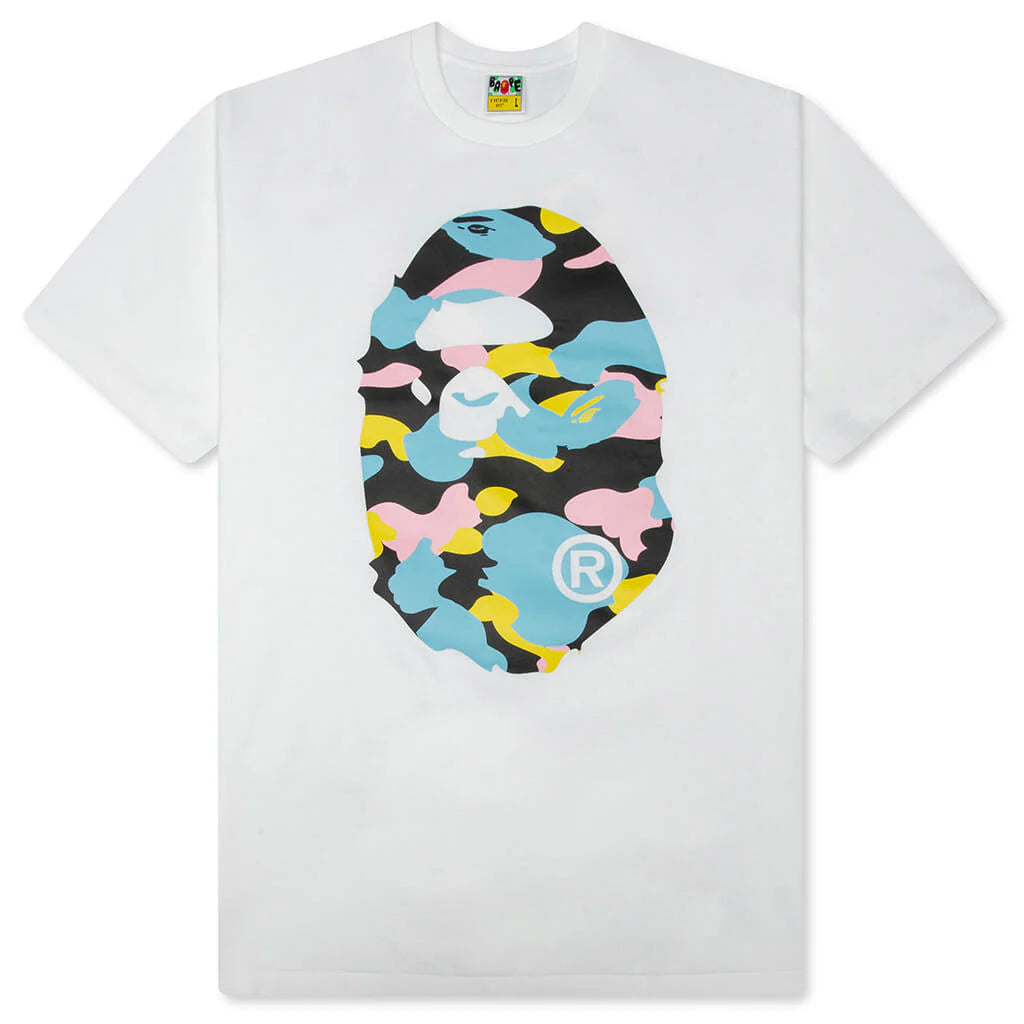 New Multi Camo Big Ape Head Tee White