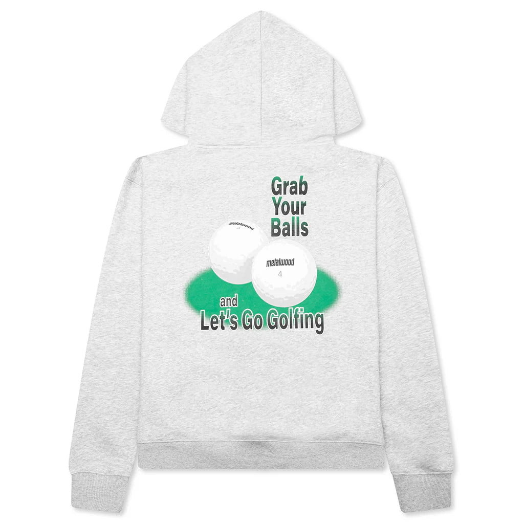 Grab Your Balls Hooded Sweatshirt Heather Grey