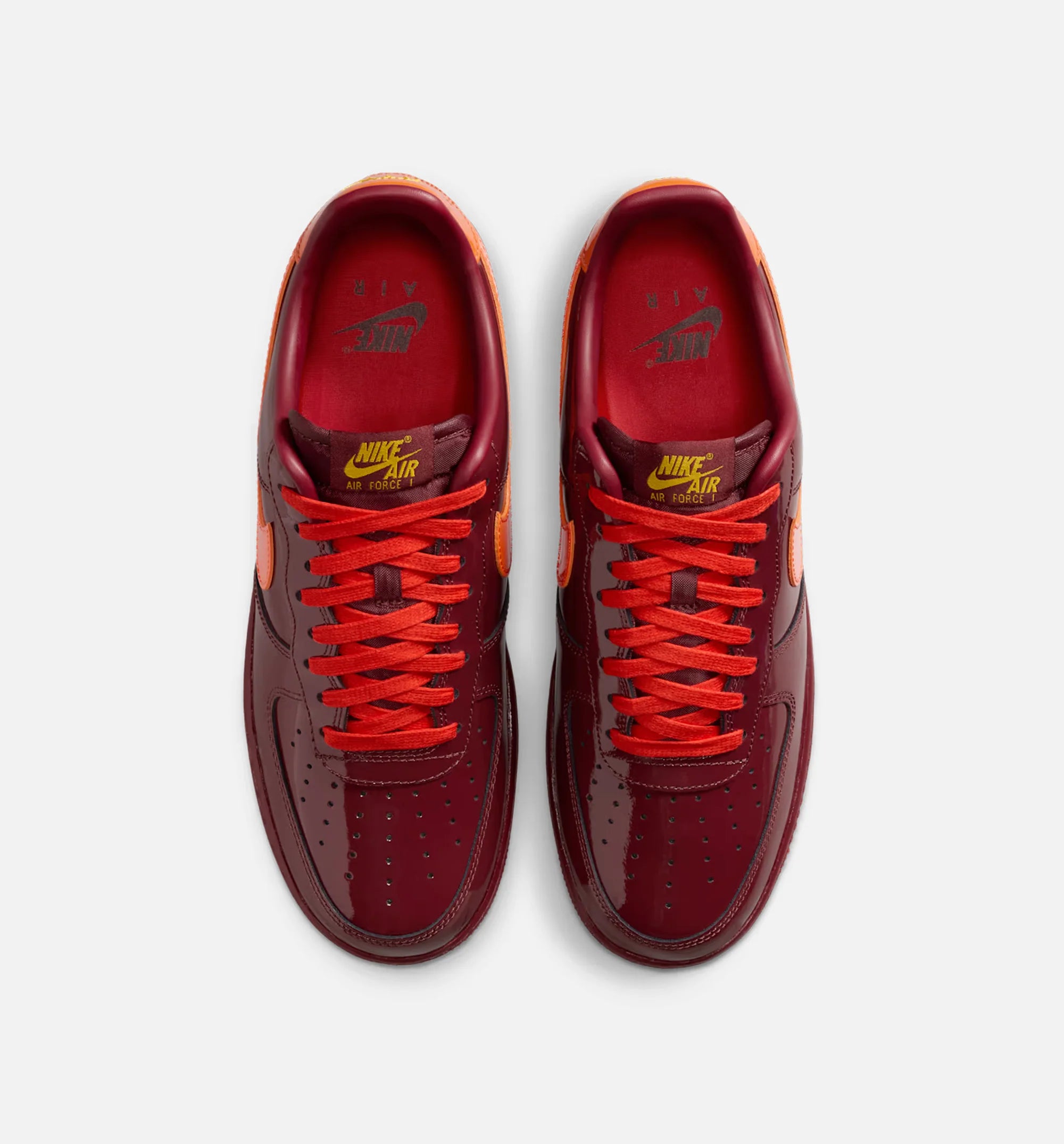 Air Force 1 Low Dark Team Red and Safety Orange Mens Lifestyle Shoe Dark Team Red University Gold Safety Orange Challenge Red