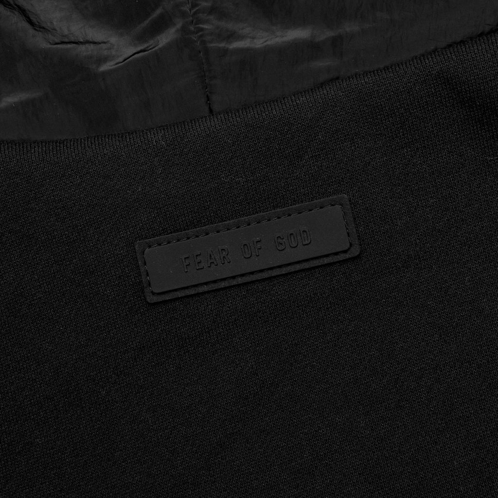 Nylon Fleece Hoodie Jet Black