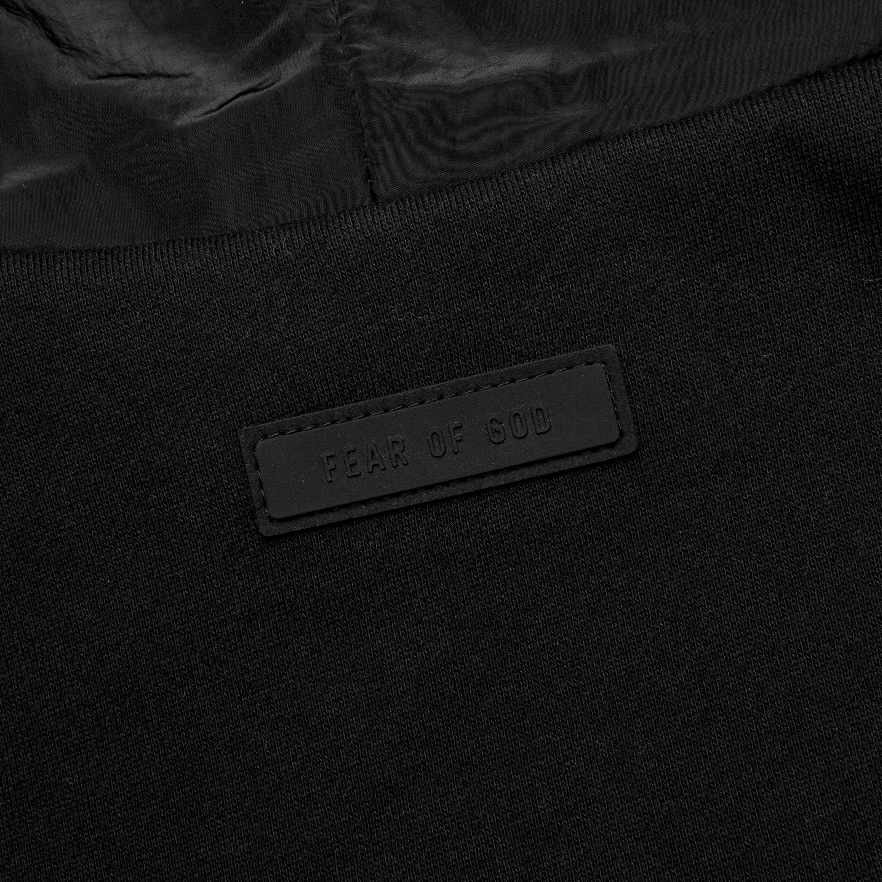 Nylon Fleece Hoodie Jet Black