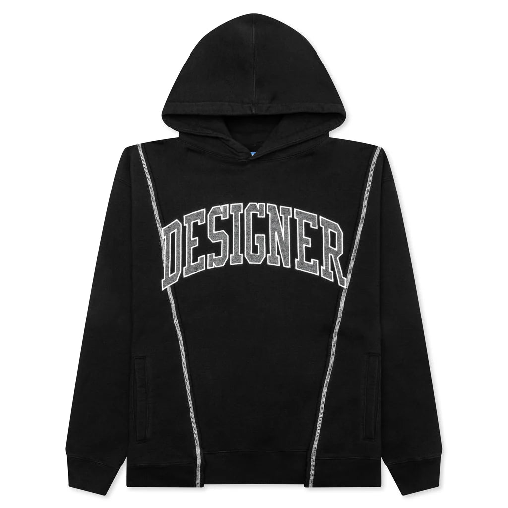 Designer Split Hoodie Washed Black