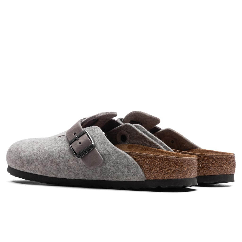 Womens Narrow Boston Leather Light Grey
