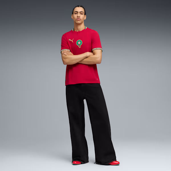 PUMA Morocco Home Mens Soccer Jersey 2026 Red Gold