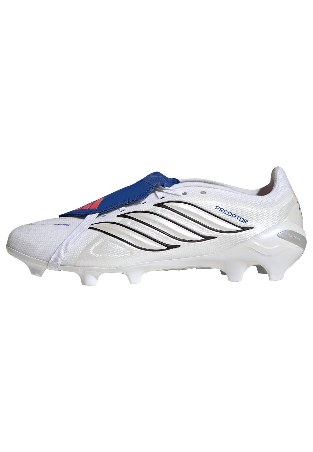 adidas Predator League Fold Over Tongue FG Firm Ground Mens Soccer Cleats White Zero Metallic Blue