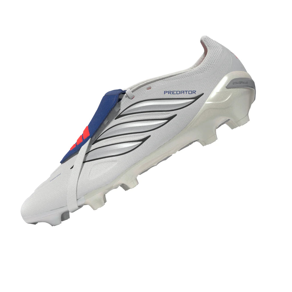 adidas Predator League Fold Over Tongue FG Firm Ground Mens Soccer Cleats White Zero Metallic Blue